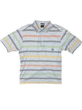 Paul & Shark Polo Shirt Striped Cotton Made in Italy Blue Small
